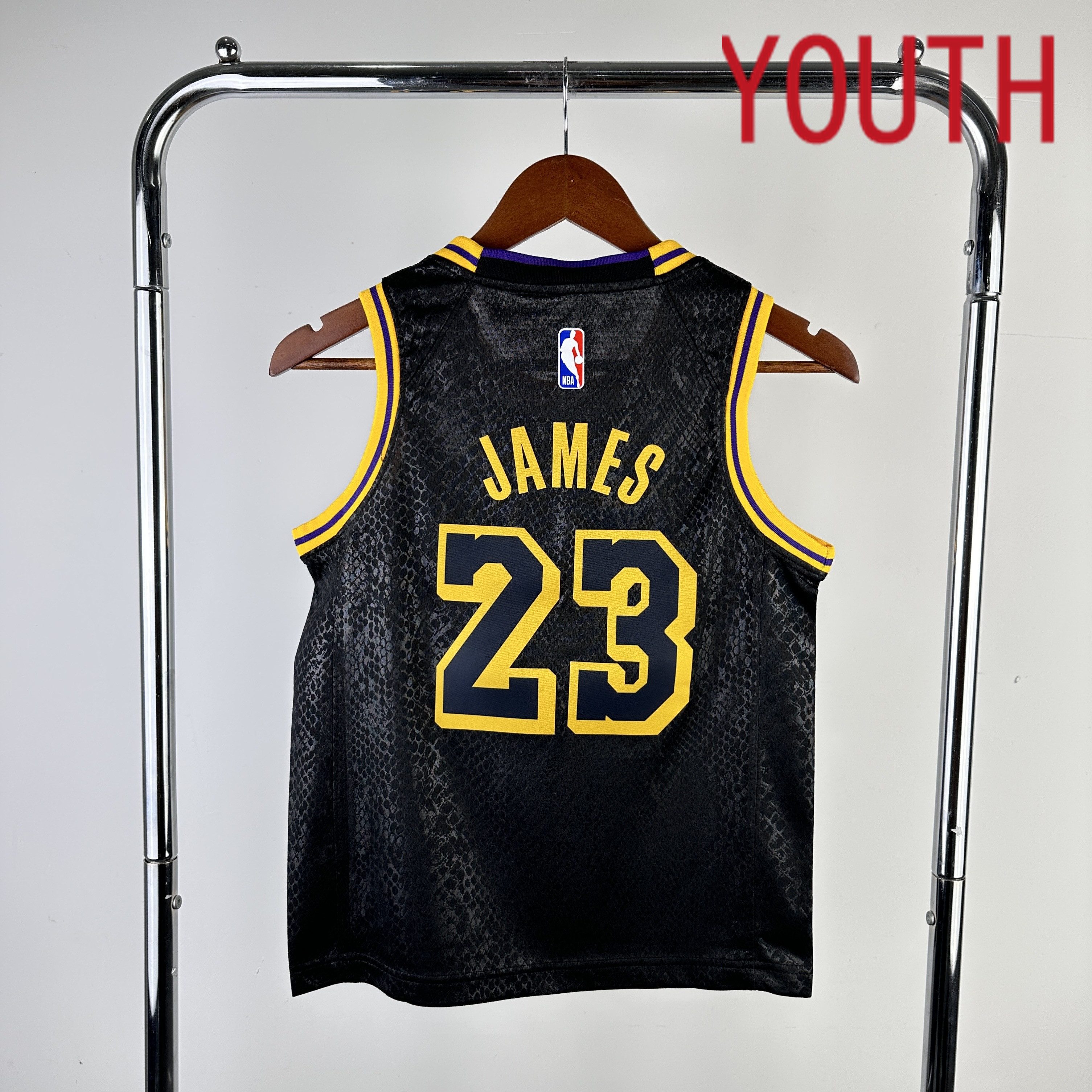 Youth Los Angeles Lakers #23 James Stitched Black Nike NBA 2024 Jersey